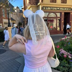 Disney Bride Minnie Ears Headband with Veil - newest design 2026